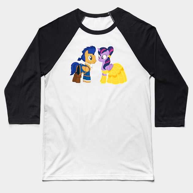 Flash Sentry and Twilight Sparkle Baseball T-Shirt by CloudyGlow